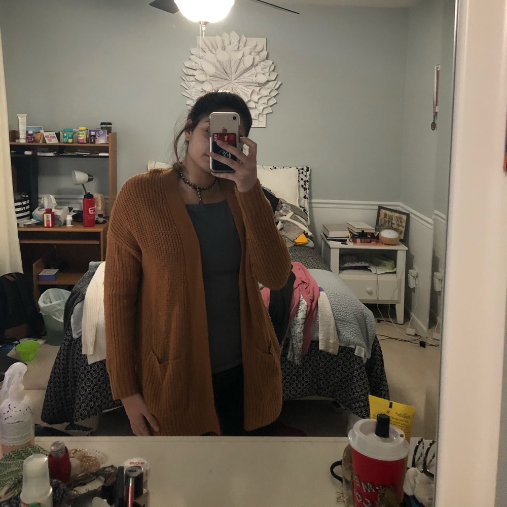 charlotte russe burnt yellow cardigan